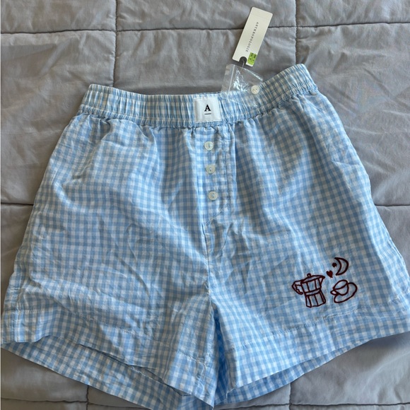 Anthropologie Other - Anthropologie Blue Gingham Pajama Shorts